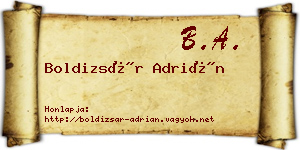 Boldizsár Adrián névjegykártya